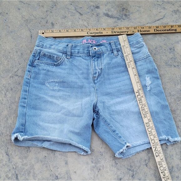 Children's Place Midi Mi-Long Distressed Jean Shorts 14 - Picture 6 of 6